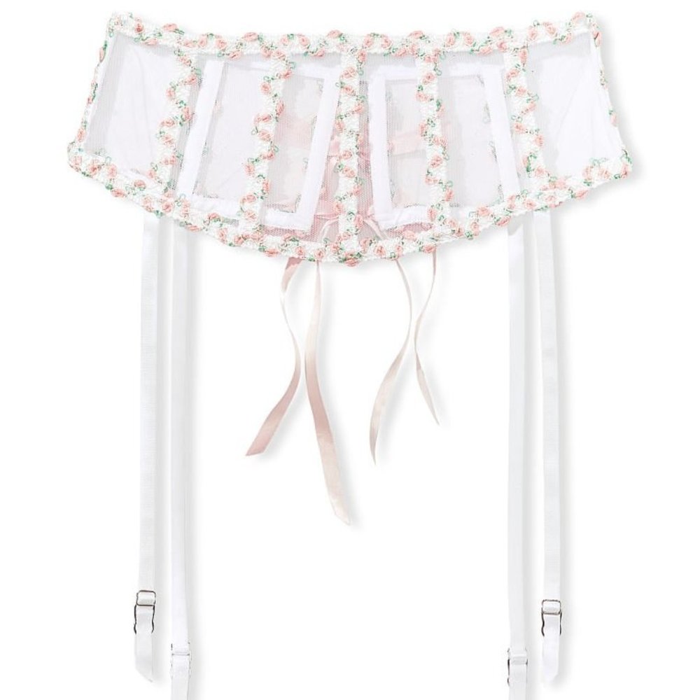 VS XS/S DREAM ANGELS Secret Garden Garter Belt Bride Bride-To-Be NWT
